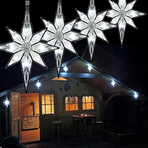 Lichterkette mit 6x Sterne groß 6 m / 96 LED für ...